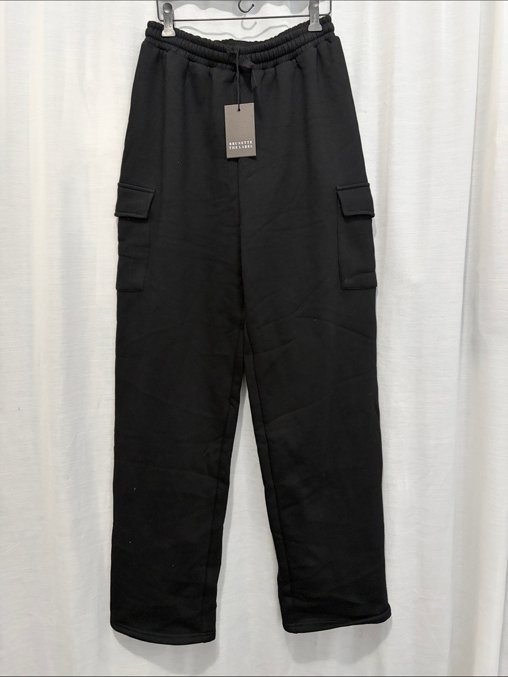 NWT Brunette the Label cargo black pants - sz. 12/14 kids (women’s S) W13-19”